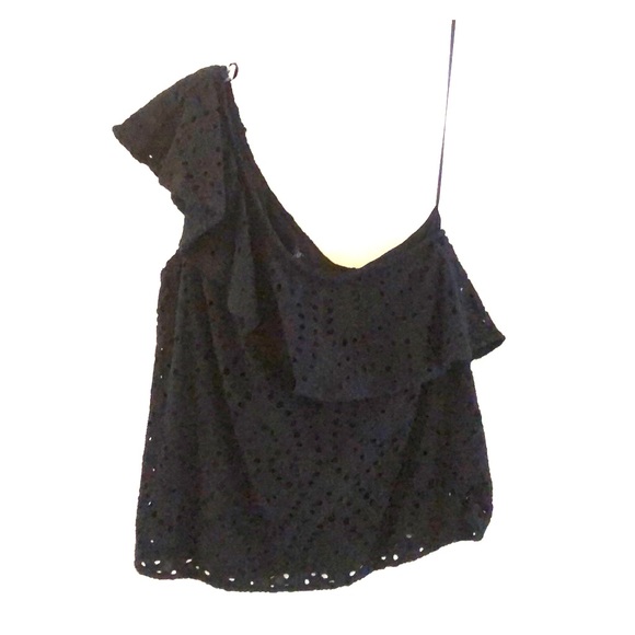 Design 365 Tops - Black One Shoulder Eyelet Swing Top Design 365 NWT Design 365 Tops - Black One Shoulder Eyelet Swing Top Design 365 NWT